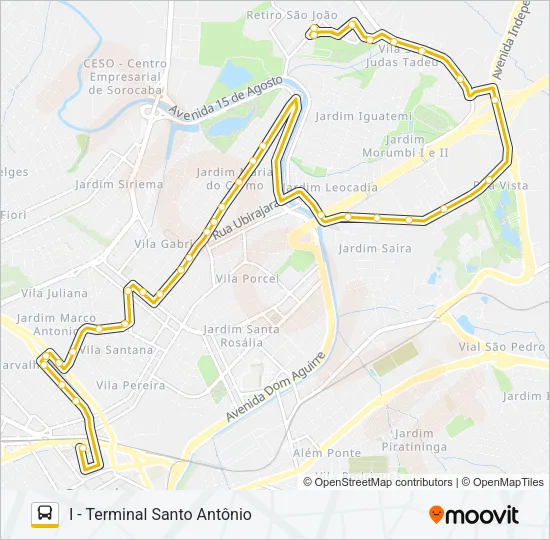 23 INDUSTRIAL / JARDIM DOIS CORAÇÕES Bus Line Map