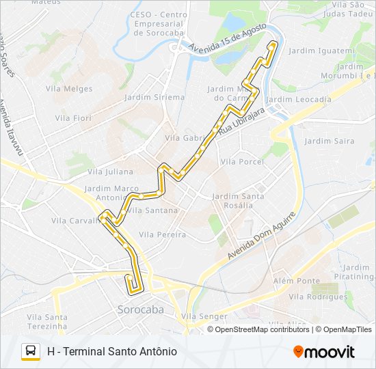 Mapa da linha 23 INDUSTRIAL / JARDIM DOIS CORAÇÕES de ônibus