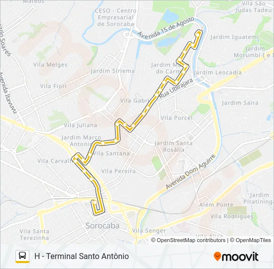 23 INDUSTRIAL / JARDIM DOIS CORAÇÕES Bus Line Map