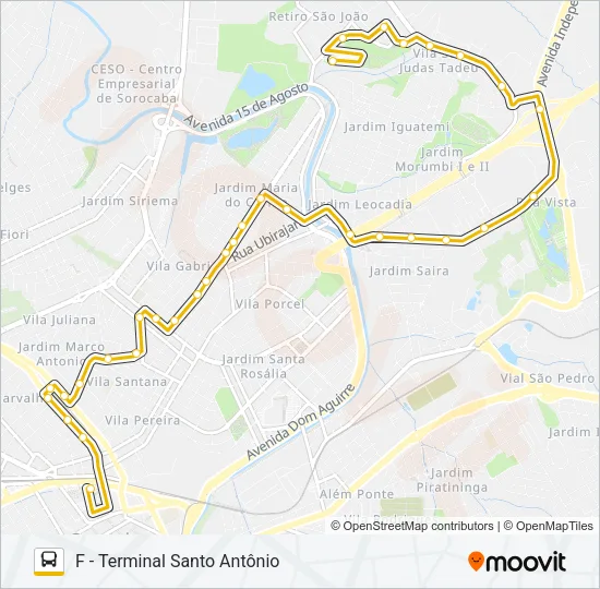 23 INDUSTRIAL / JARDIM DOIS CORAÇÕES Bus Line Map