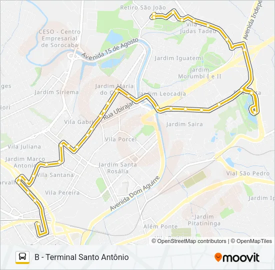 23 INDUSTRIAL / JARDIM DOIS CORAÇÕES Bus Line Map