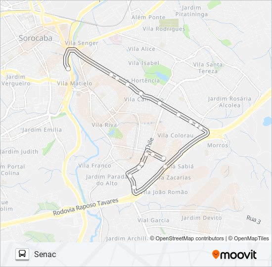 10 SENAC bus Line Map