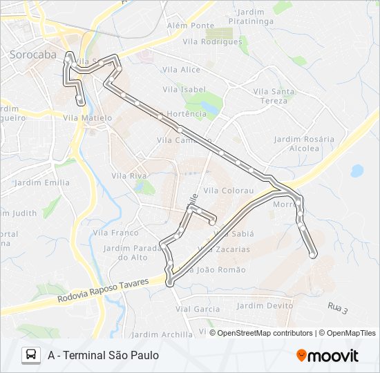 Mapa de 10 SENAC de autobús