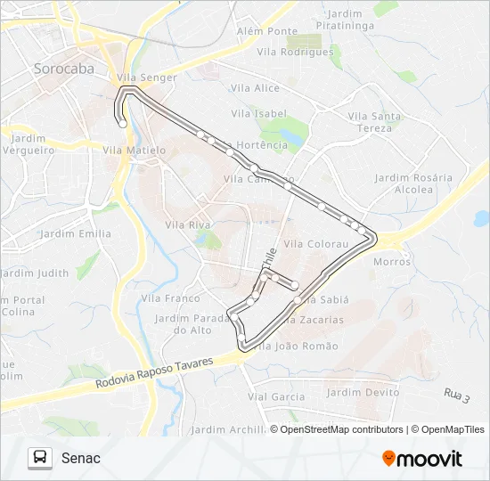 10 SENAC Bus Line Map