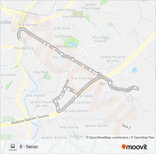 10 SENAC Bus Line Map