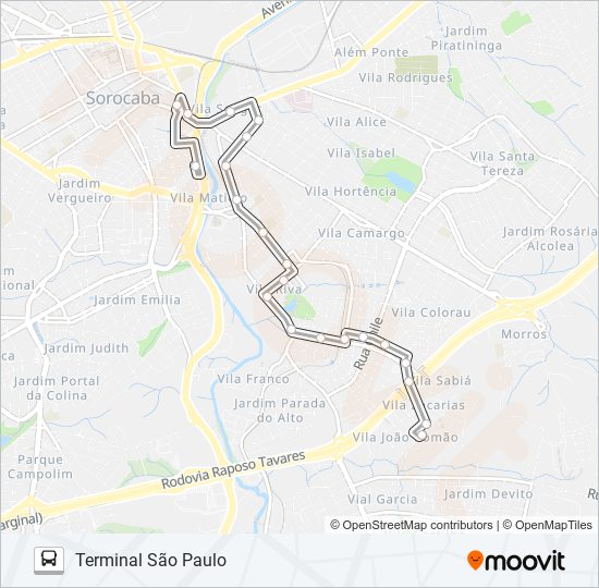 78 SABIÁ bus Line Map