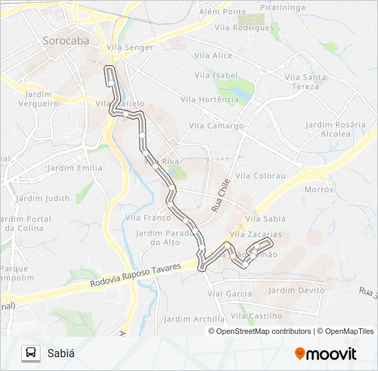 78 SABIÁ Bus Line Map