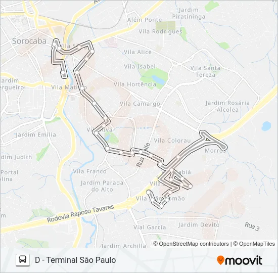 78 SABIÁ Bus Line Map
