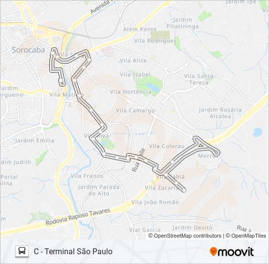 Mapa de 78 SABIÁ de autobús