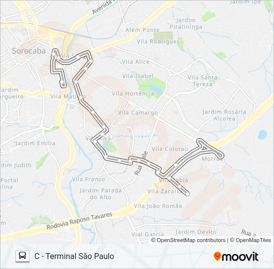 78 SABIÁ Bus Line Map