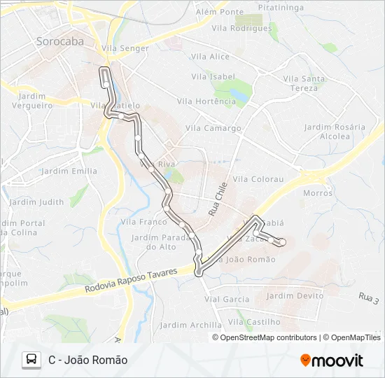 78 SABIÁ Bus Line Map