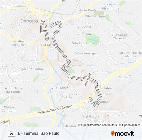 Mapa de 78 SABIÁ de autobús