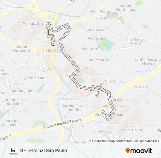 78 SABIÁ Bus Line Map
