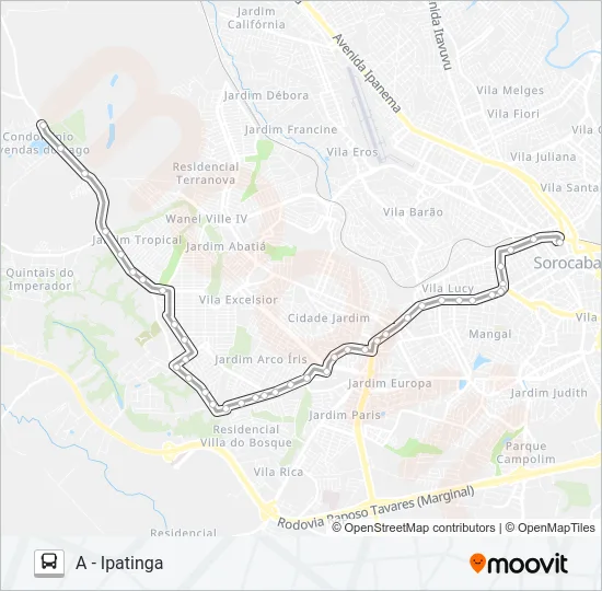 66 IPATINGA Bus Line Map