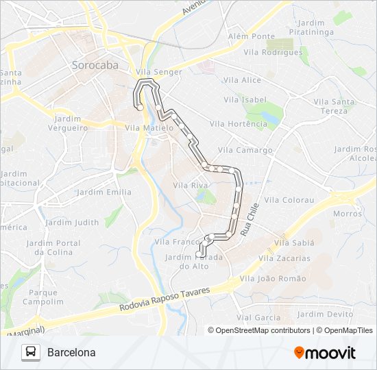 Mapa da linha 06 BARCELONA de ônibus