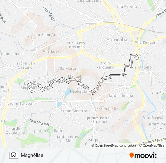 22 MAGNÓLIAS Bus Line Map