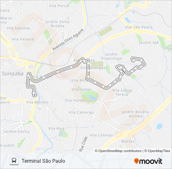 Mapa da linha 32 VILA HARO de ônibus