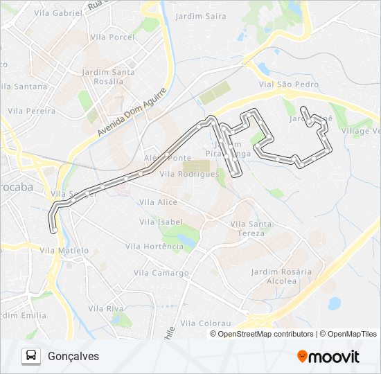 Mapa de 41 GONÇALVES de autobús