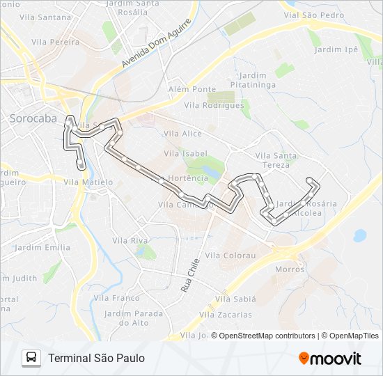 Mapa de 47 HORTÊNCIA de autobús