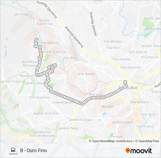 60 OURO FINO Bus Line Map