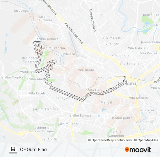 60 OURO FINO Bus Line Map