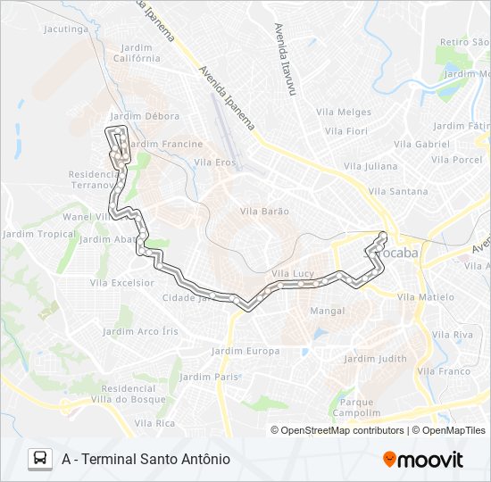 Mapa de 60 OURO FINO de autobús