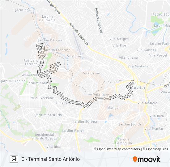 Mapa de 60 OURO FINO de autobús