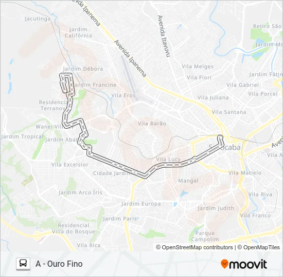 60 OURO FINO Bus Line Map