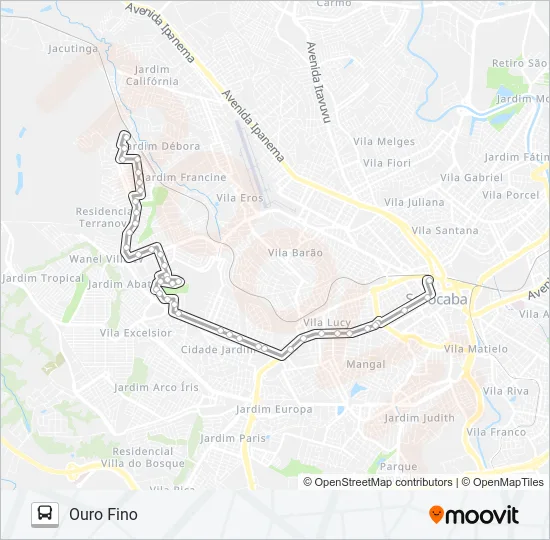 60 OURO FINO Bus Line Map
