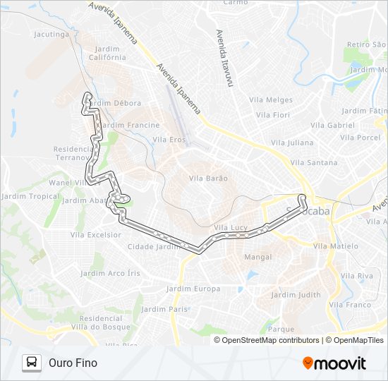 60 OURO FINO bus Line Map