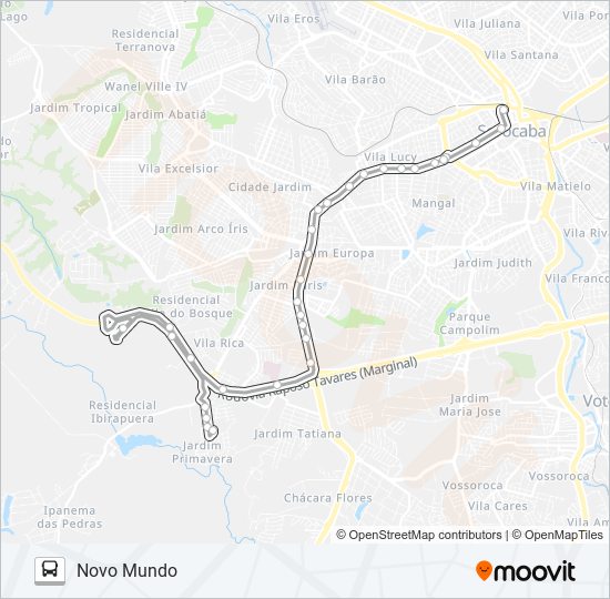 44 NOVO MUNDO bus Line Map