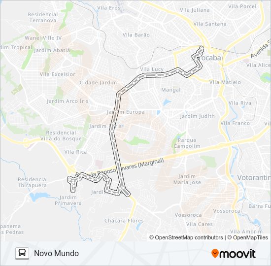 44 NOVO MUNDO bus Line Map