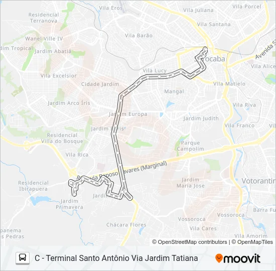 44 NOVO MUNDO Bus Line Map