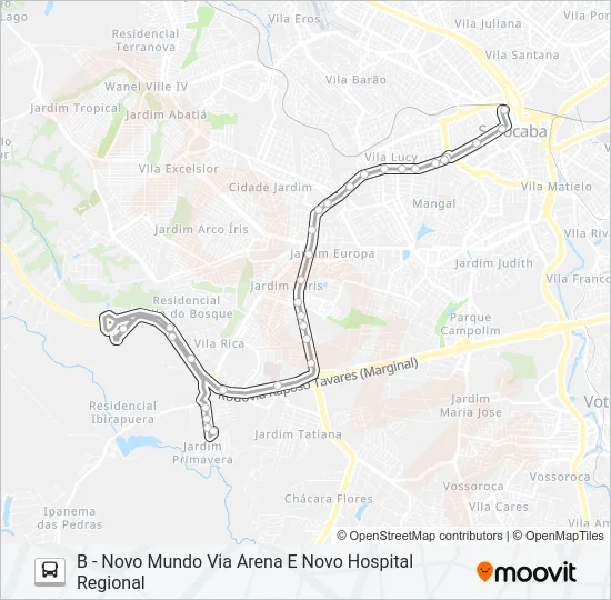 44 NOVO MUNDO Bus Line Map