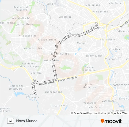 44 NOVO MUNDO Bus Line Map