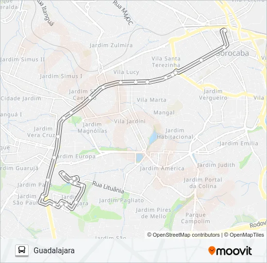 12 GUADALAJARA Bus Line Map