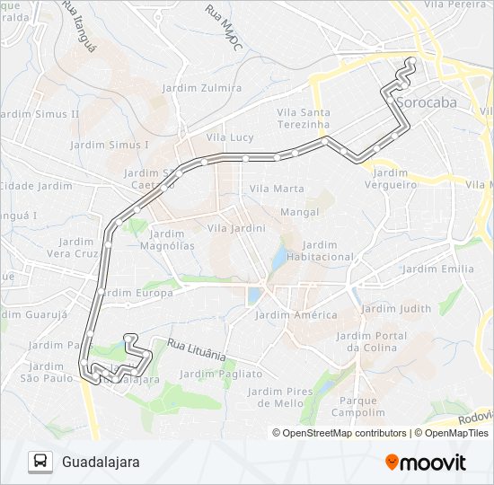 12 GUADALAJARA bus Line Map