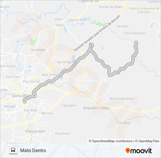 Mapa de 33 MATO DENTRO de autobús