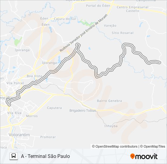 Mapa da linha 33 MATO DENTRO de ônibus