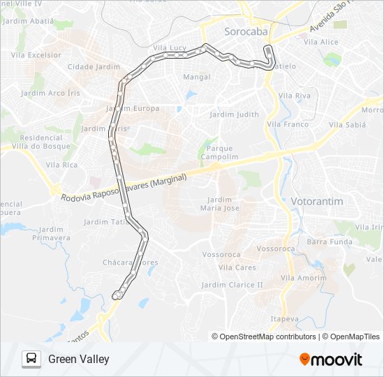 Mapa de 51 GREEN VALLEY de autobús