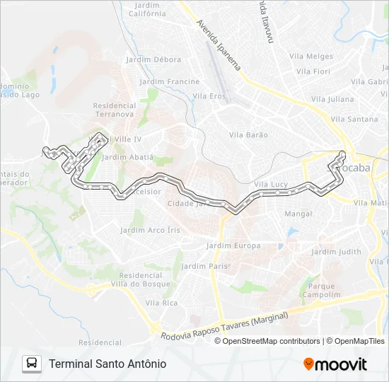 77 SANTA BÁRBARA Bus Line Map