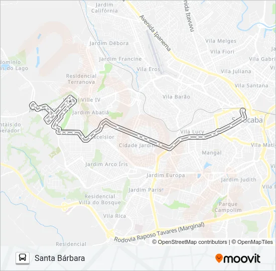 77 SANTA BÁRBARA Bus Line Map