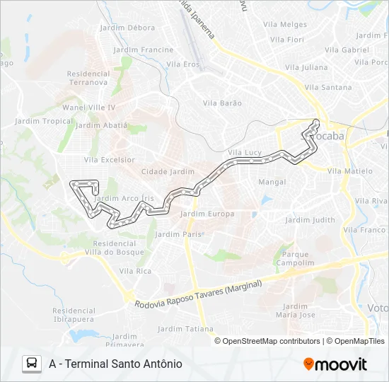 17 CENTRAL PARQUE Bus Line Map