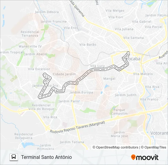 17 CENTRAL PARQUE Bus Line Map