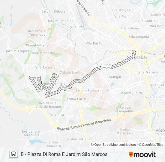 17 CENTRAL PARQUE Bus Line Map