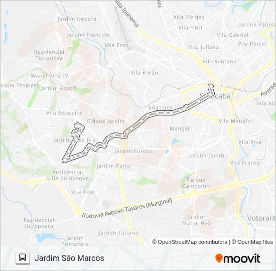 17 CENTRAL PARQUE Bus Line Map