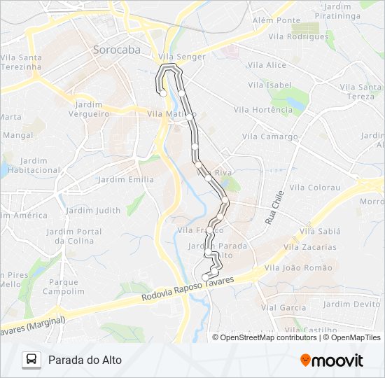 43 PARADA DO ALTO bus Line Map