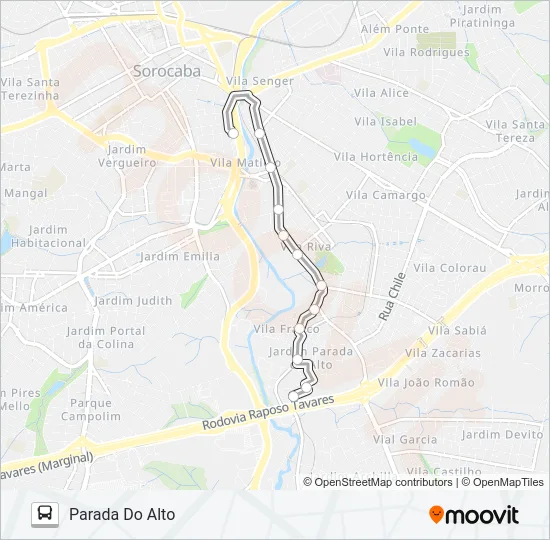 43 PARADA DO ALTO Bus Line Map