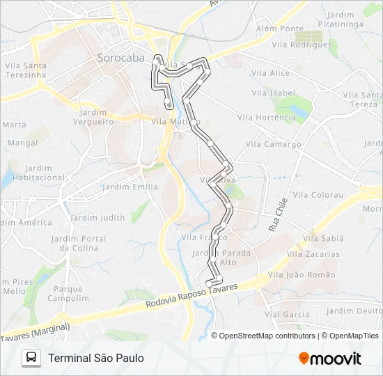 43 PARADA DO ALTO Bus Line Map