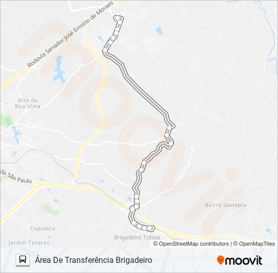 Mapa da linha 304 INTERBAIRROS 4 de ônibus